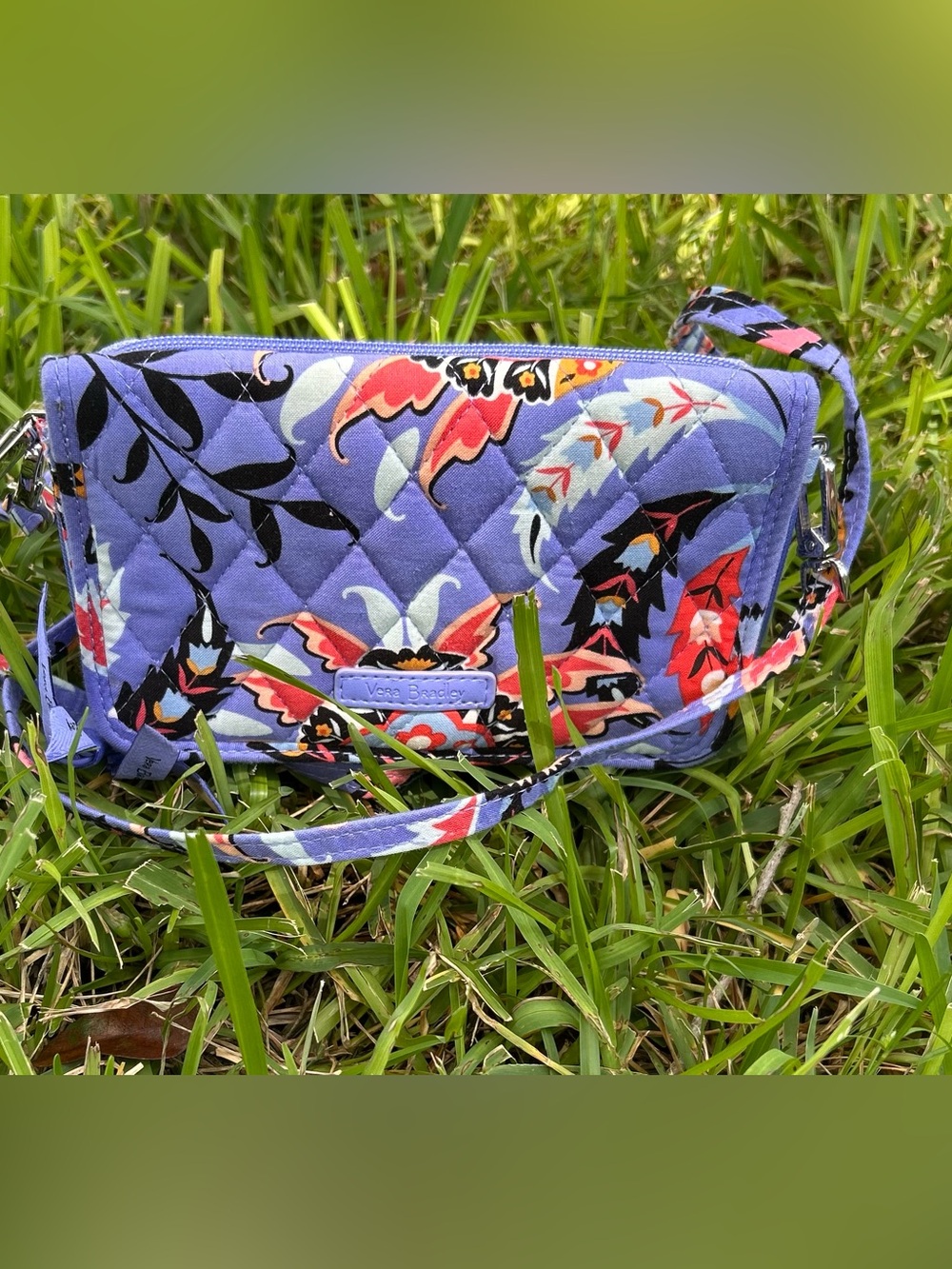 Vera Bradley "Little Hipster" Purse in the Mural Garden Pattern -RFID Protection